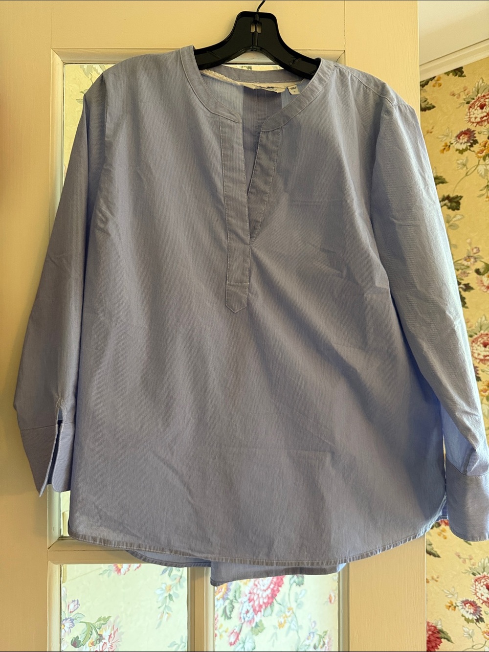 Vineyard Vines Light Blue Collarless Long-Sleeve Shirt